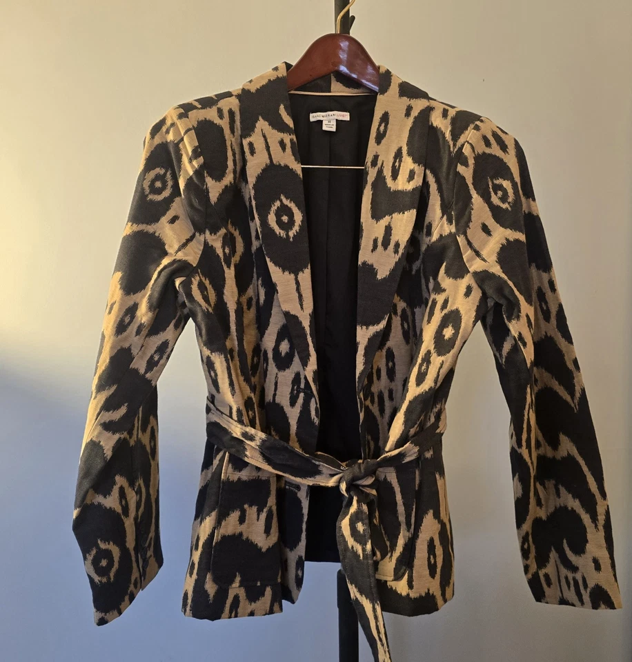 Isaac Mizrahi Live! Blazer estampado animal con cinturón talla 14 Foto 3 de 4
