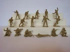 Marx Battleground  / Complete Matched Set of 16 Series 1 G.I.'s / Mustard Tan