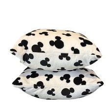 Disney's 2-Pack Plush Pillow Set Mickey Mouse Retro Black & White Accent 18" NEW