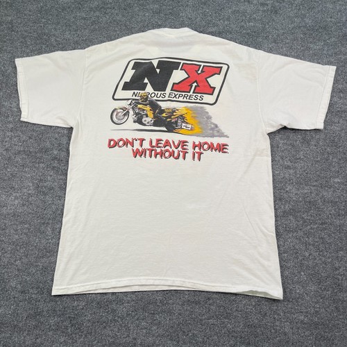 Vintage Y2K S&K Racing Nitrous Express Motorcycle Shirt XL 23x30 White Suzuki