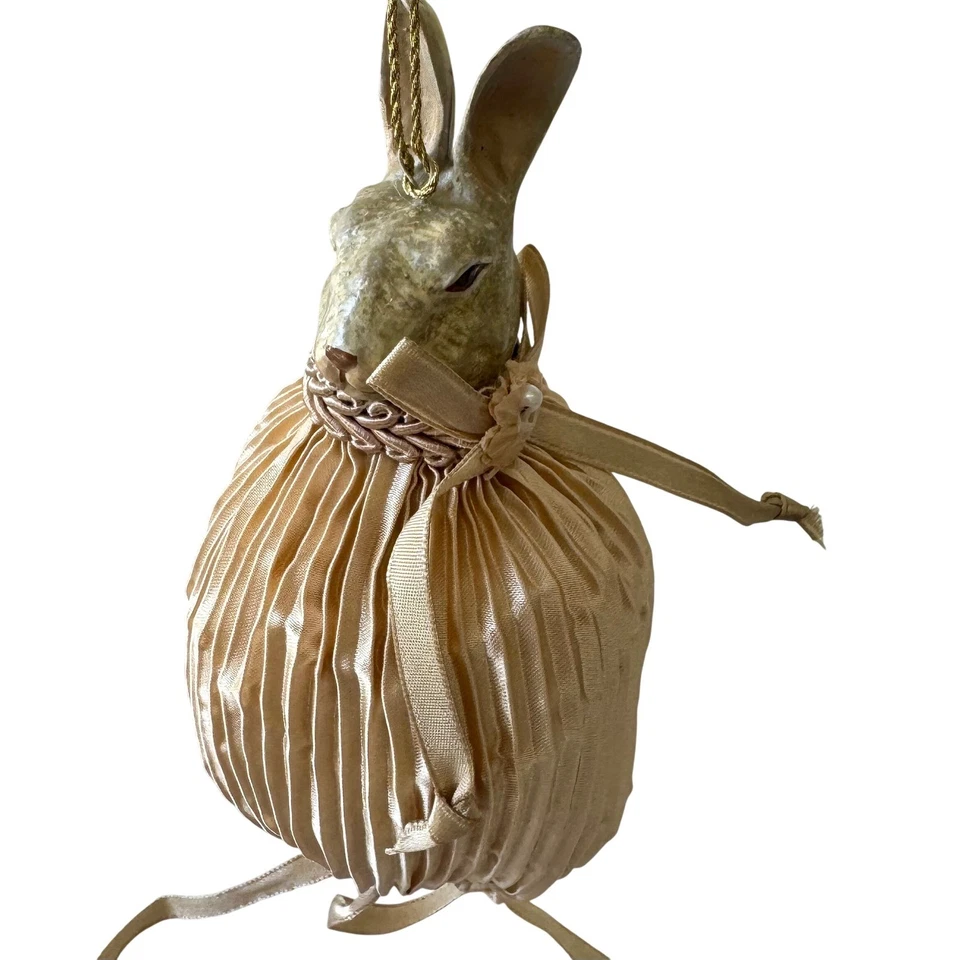 Bolso de Caramelos Vintage Colección Katherine Papel Maché Conejo Conejo Wayne Kleski Foto 3 de 4