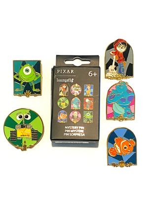 DIsney Pixar LoungeFly Character Stain Glass Mystery pin. New/box. You Choose.