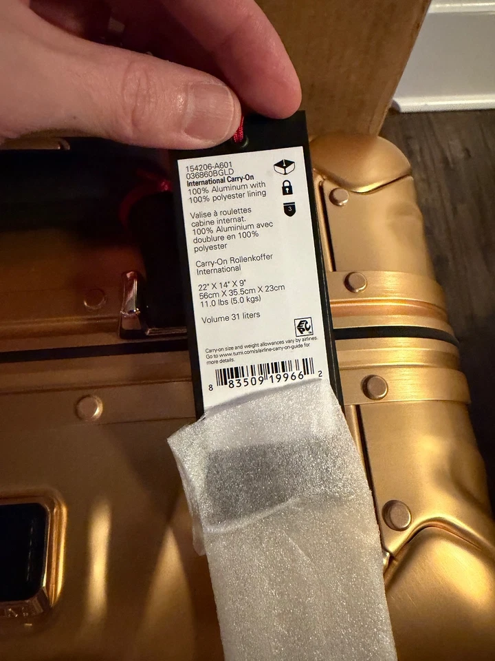 Алюминиевая международная ручная кладь Tumi 19 градусов золото 50-й ограниченный выпуск - Изображение 4 из 4