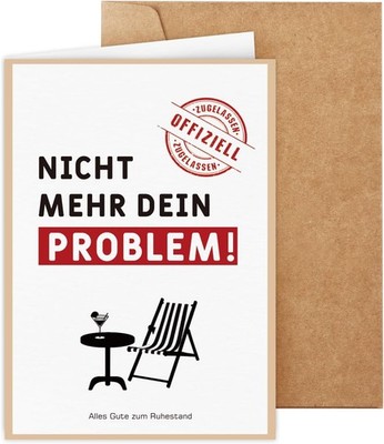 WenmthG Einzigartige Karte zum Ruhestand (Klappkarte, inkl. Umschlag)