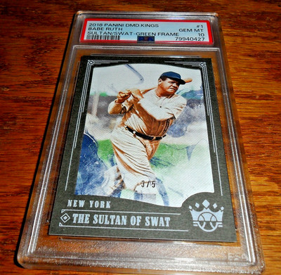 2018 Psa 10 Panini Diamond Kings Babe Ruth Sultan Swat Green Frame #3/5 GEM MINT