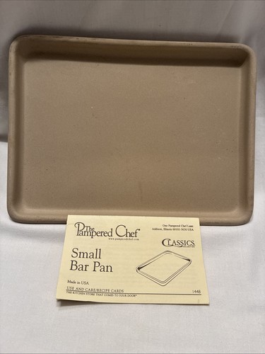 Pampered Chef Small Bar Pan 1448 Stone Stoneware Toaster Oven 9 x 7