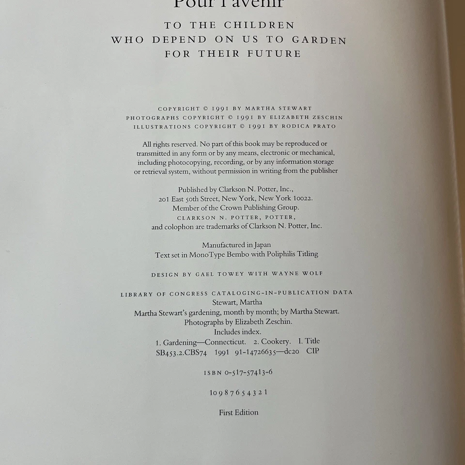 Martha Stewart's Gardening Month by Month by Martha Stewart 1st Edition 1991 Foto 4 de 4