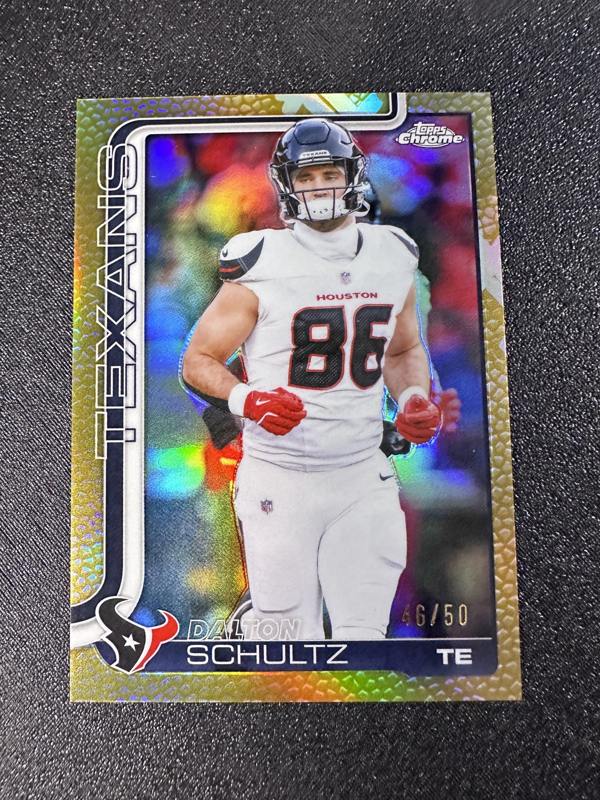 2025 Topps Chrome Dalton Schultz #118 SN #/50 Football Leather Gold