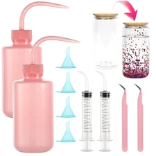 10 Pcs DIY Snow Globe Tumbler Kit  DIY Tool Set for Glitter, Sequins & Decorati