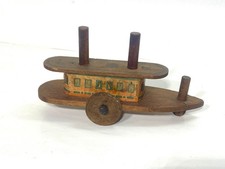 C.1890 Bliss Paddlewheel paper litho pull toy boat / tin germany bing marklin