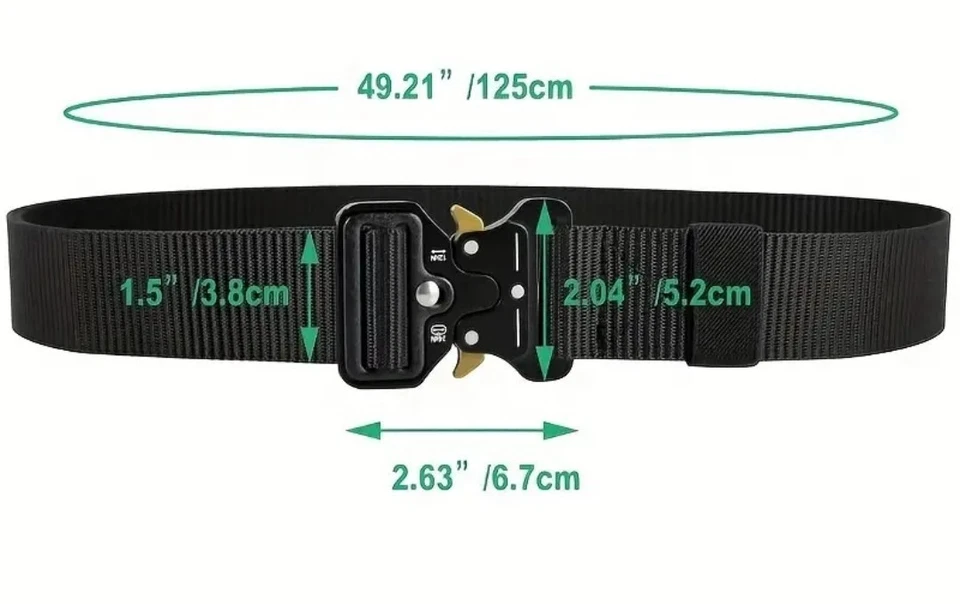 Cinturón táctico militar informal ajustable para hombres con liberación rápida  Foto 3 de 4