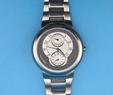 Phillip Stein Active 38mm All Stainless Steel 12 24 Hour Calendar Quartz Watch