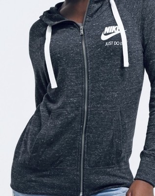 Nike Gym Zip Hoodie Just Do It Damen Anthrazit Melange Grau S
