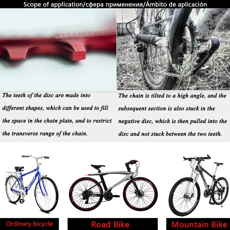 Plato de bicicleta MTB redondo ovalado 104BCD para ruedas de cadena Shimano 32T 34T 36T 38T Foto 3 de 4