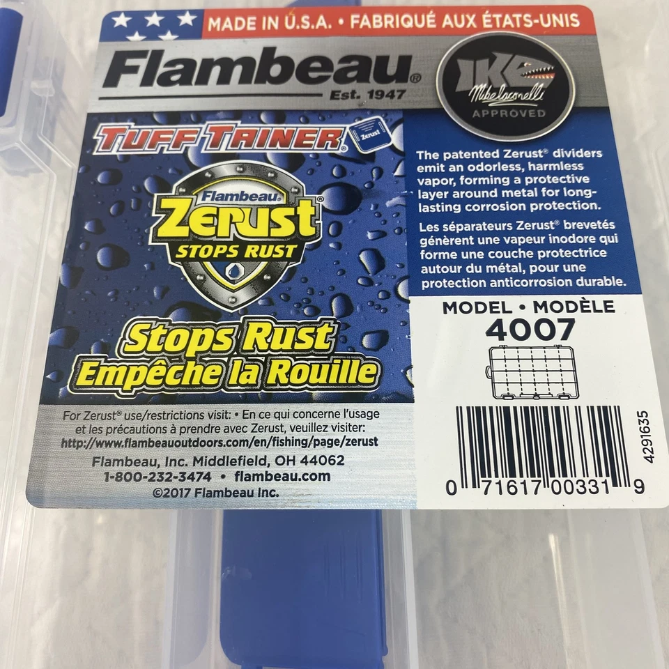 Flambeau Tuff Tainer 4007 Zerust Rust Proof Storage Box Adjustable Dividers USA - Image 2 of 4