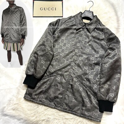 Authentic Gucci GG Off The Grid Monogram Blouson Jacket 44 Gray