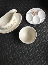 M&S Harvest Gravy Boat Sugar Bowl & Spoon Rest Excellent condition 