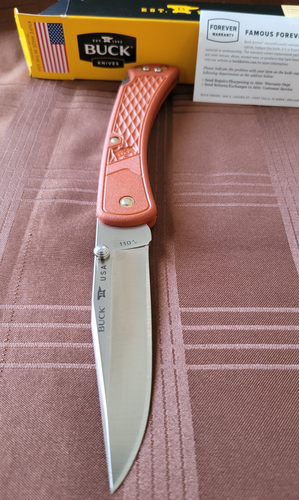 Buck 110 Slim BOS S35vn Super Steel Custom Rust 1 of 1 Color Made In U.S.A. - Picture 3 of 7