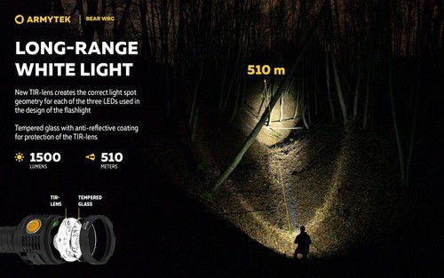 Lampe torche Armytek Bear WRG 1500 Lumens Lumière rouge et verte - rechargeable - Imagen 10 de 24