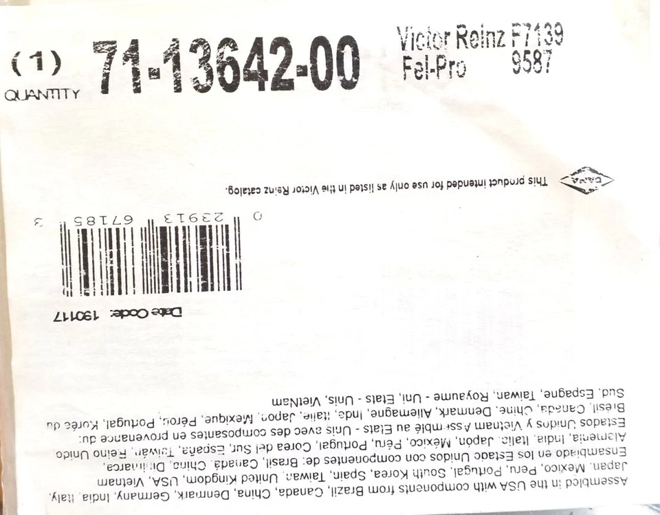 Junta de brida de tubo de escape Victor Reinz F7139 envío gratuito devoluciones gratuitas Foto 2 de 3