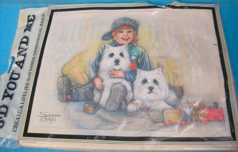 3D Paper Tole Art Craft kit Westie Dogs Picture by Suzanne Bright West Highland 