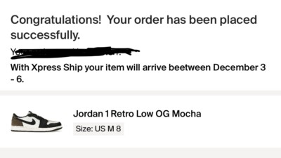 Size 8 - Air Jordan 1 Retro OG Low Mocha