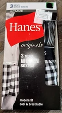 Hanes Originals ~ 3-Pair Men's Woven Boxers Cotton Blend Multicolor ~ XL