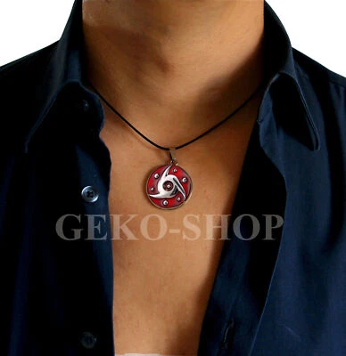Naruto Collana UOMO pendente Ciondolo simbolo Mangekyou Sharingan portafortuna