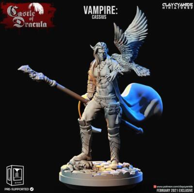 3D Printed Clay Cyanide Castle of Dracula - Vampire Cassius 28mm 32mm D&D