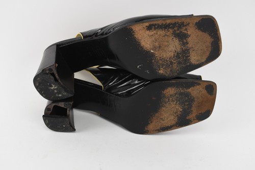 Moschino Womens Black Open Toe Slingback Heels Size 9 *READ* - Picture 7 of 7