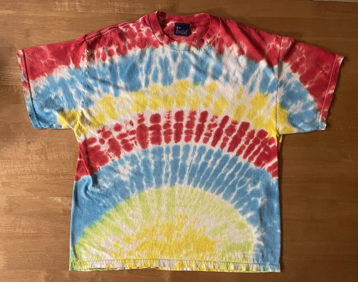 Vintage Freeze Tie Dye t Shirt Bright Colorful Red Blue Yellow Green Est Large
