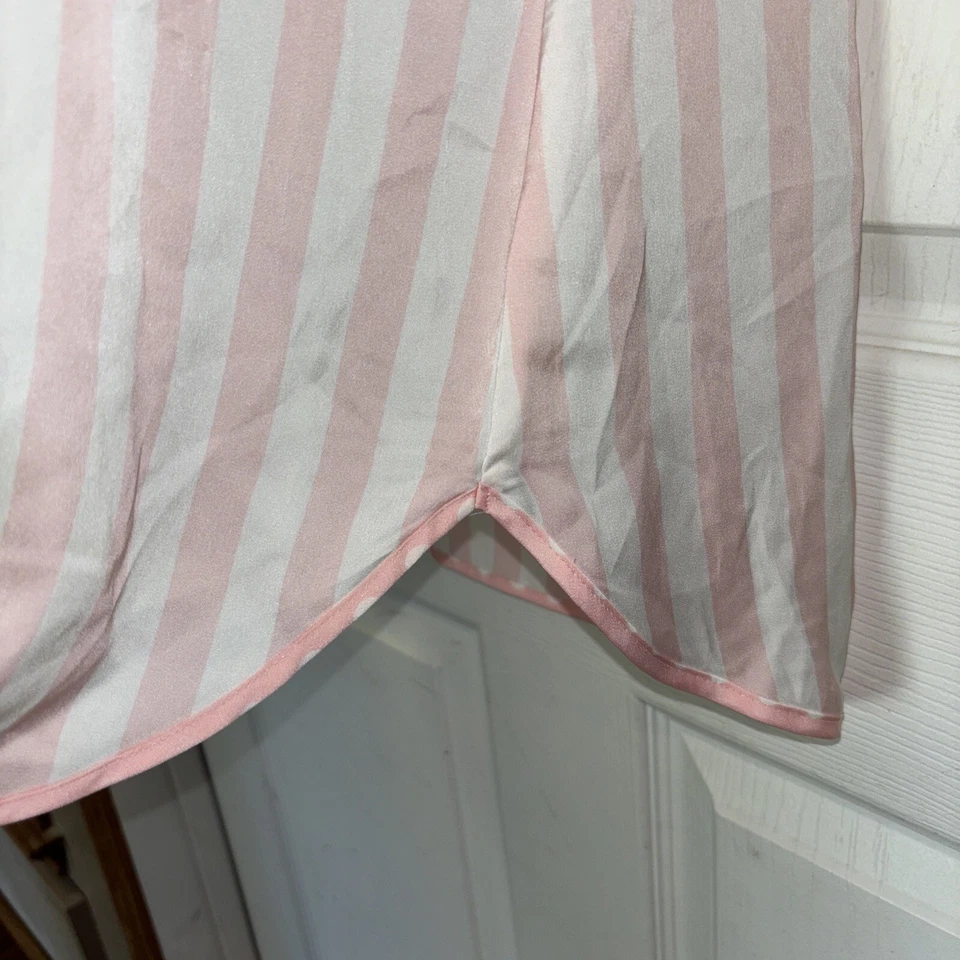 Новый с Ярлыками Betsey Johnson розовый полоски MRS скольжения ночное платье L свадебный оборки назад - Изображение 4 из 4