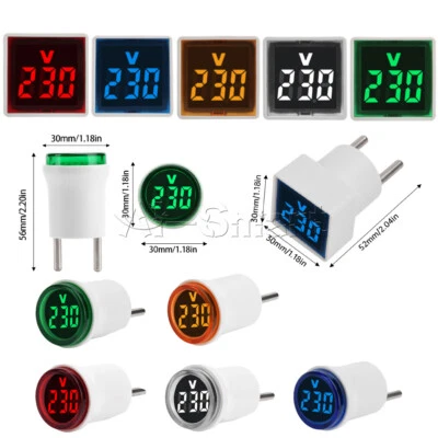 MARKENLOS Voltmetro digitale AC 220V 30mm spina UE LED indicatore misuratore di tensione 50~500V