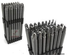 32Pc Extra Long Security Bit Set Tamper Proof Torx Star Tri Wing Pozi w/ Holder