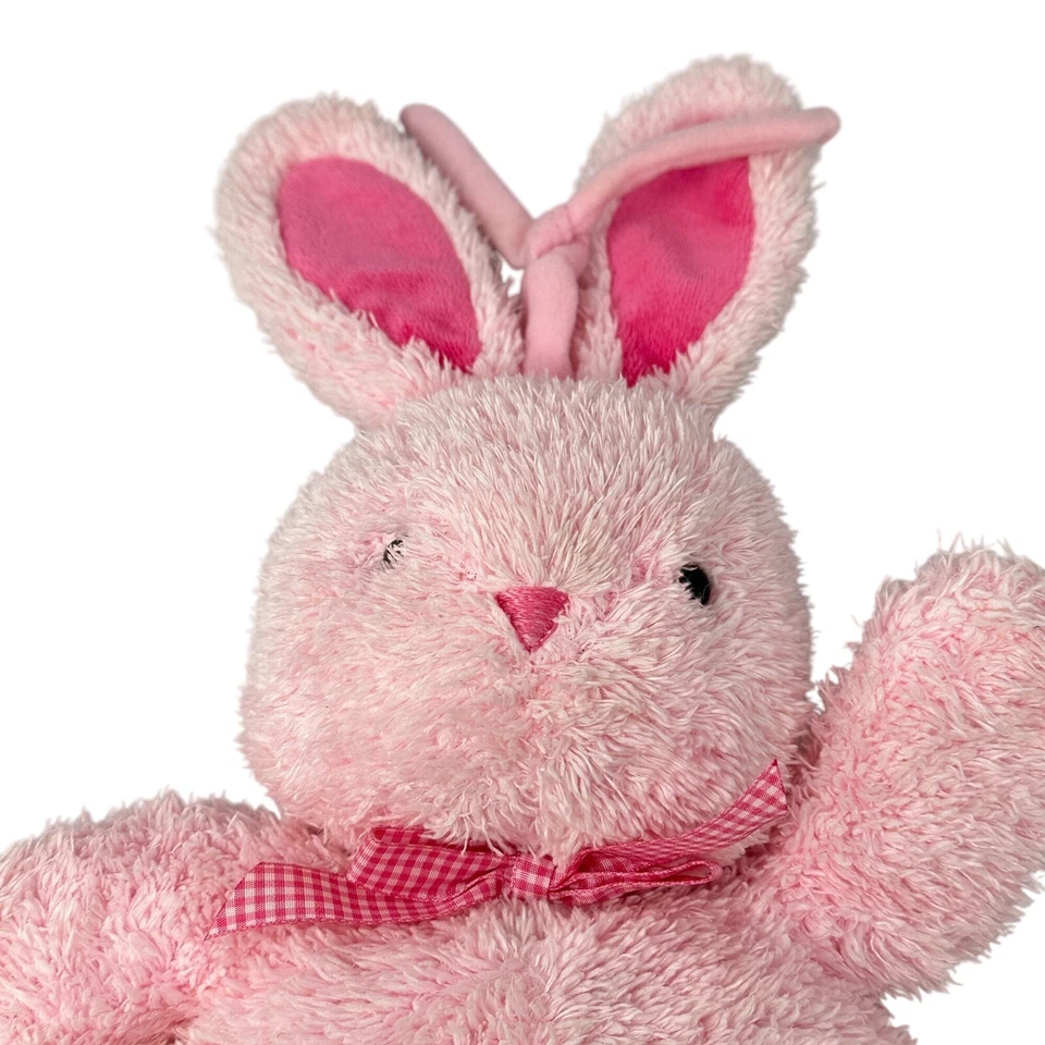 Carters Child of Mine Pink Terrycloth Coelho Musical Berço Puxar Brinquedo Funciona - Imagem 2 de 4