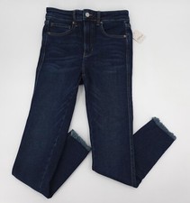 NEW Free People We The Free Jeans Womens 27 Blue Denim Raw Hem Skinny