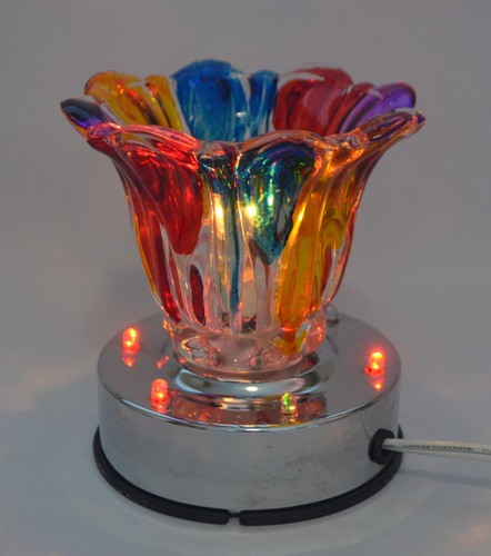 Rainbow Multicolor Electric Oil Burner Light Up Glass Aroma Fragrance Warmer - Picture 5 of 14