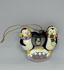 3" Penguin Family Joy Mom Dad Baby Christmas Ornament