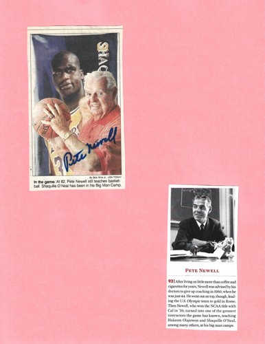 Legendary Coach PETE NEWELL Autographed News Photo, Big Man Camp, Olympics, CAL - Picture 2 of 2