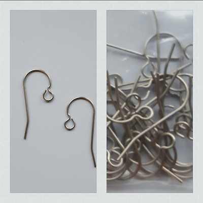 New Grade 1 Titanium French Hook Wires Hypoallergenic Allergy Free 24 Each(12pr)