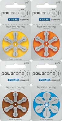 Varta Power One Hörgerätebatterien Größe 312 braun, 10 gelb, 13 orange, 675 blau