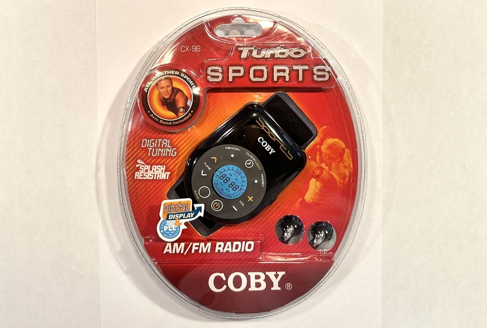 Coby TURBO SPORTS Portable AM FM Digital Tuning Radio Arm Band Splash Resistant - Image 2 of 3