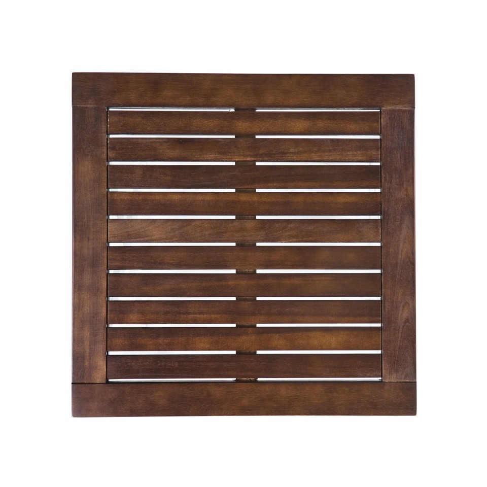 Sinaya Indoor Modern Farmhouse Acacia Wood Side End Table, Dark Brown