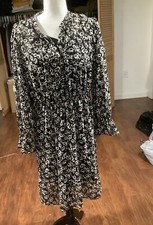 J.Crew Mercantile Semi Sheer  Floral Ruffle Dress Sz Medium