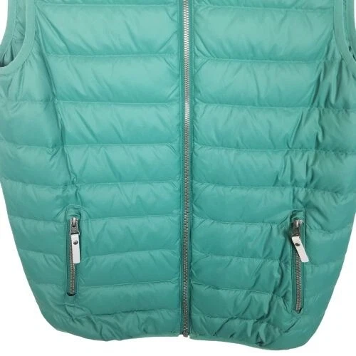 Chaleco acolchado Hanna Andersson Juniors talla 14-16 azul verdoso plumón de ganso cremallera completa Foto 3 de 4