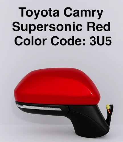 NEW SONIC RED Passenger Side Power Mirror 2019-24 Toyota Camry Heat, Signal, BSM