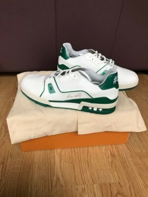 wit/groene Luis Vuitton LV Trainer nieuw in doos Made in Italy