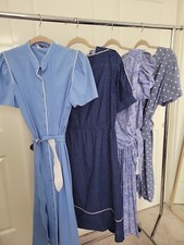Vintage Dresses and Skort Lot of 4 Blue