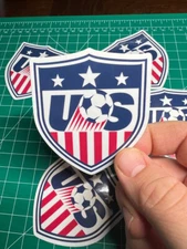 USMNT Old Soccer Shield/Crest - Laminated Vinyl Sticker - 3"x3"  USA
