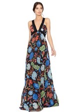 Alice + Olivia Celina Chiffon Maxi Dress Floral Size 0 NWT